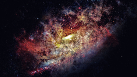 Galaxy and nebula.の写真素材