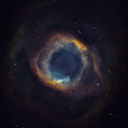 The Helix Nebula or NGC 7293. It is one of the nearest planetary nebulae to Earth, only 650 light years away. Located in the constellation Aquarius. Elements of this image furnished by NASA.の写真素材