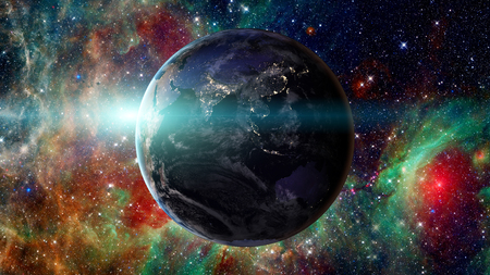 Earth and galaxy.の写真素材