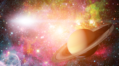 Saturn and his ring system. Elements of this image furnished by NASA.の写真素材