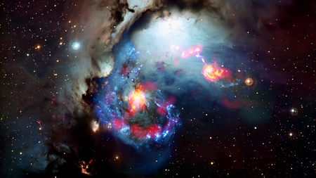 Nebula and galaxy. Majestic background.