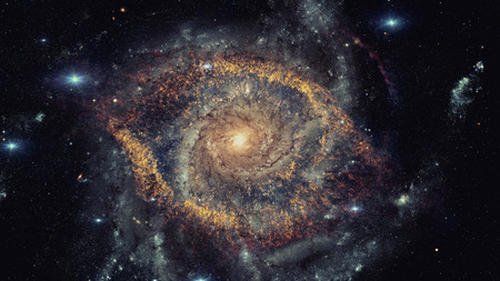 Nebula and galaxy. Majestic colorful background. Design of color clouds. Elements of this image...