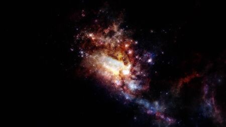 Glowing spiral galaxy.