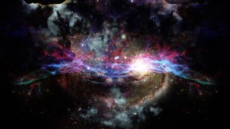 Starry deep outer space - nebula and galaxy