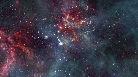 Dark nebula and stars in space.
