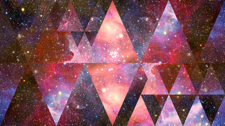 Nebula space and sacred geometry.の写真素材