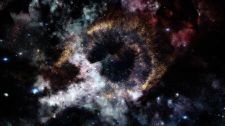 Deep space multicolor nebula stars and galaxies.