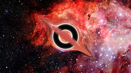 Black hole. Science fiction wallpaper.の写真素材