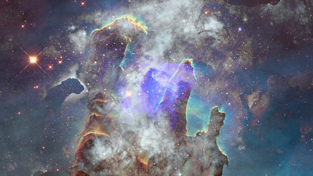 Nebula and stars in deep space, mysterious universe.