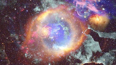 Nebula and stars in outer space.