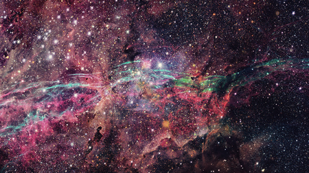 Universe filled with stars, nebula and galaxy.の写真素材
