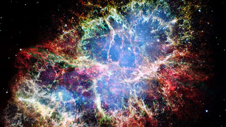 Abstract scientific background - galaxy and nebula in space.の写真素材