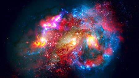 Galaxy in space, beauty of universe, black hole.の写真素材