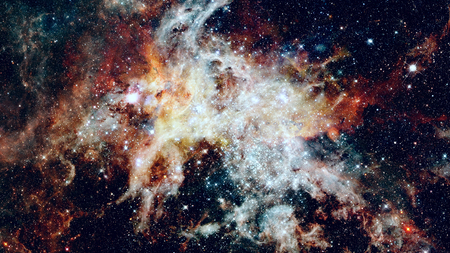 Night sky with stars and nebula.の写真素材