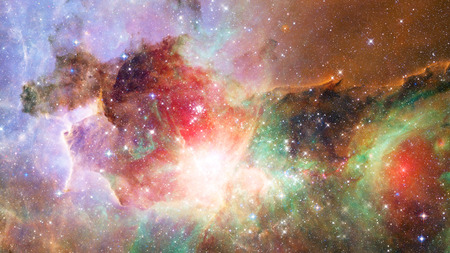 Stars, dust and gas nebula in a far galaxy.の写真素材