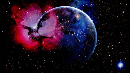 Colorful deep space. Universe concept background.