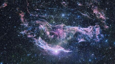 Vivid space nebula - supernova remnant.の写真素材