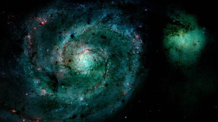 Giant spiral disk of stars, dust and gas.