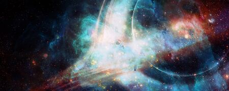 Gargantua galaxy design, Black hole shine in universe, inspiration from interstellar movie.