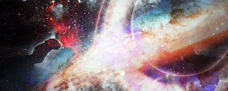 Gargantua galaxy design, Black hole shine in universe, inspiration from interstellar movie.