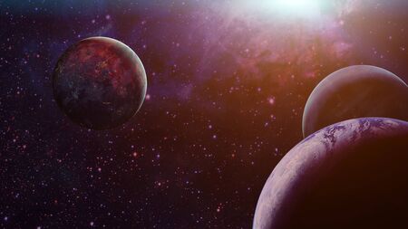 Exoplanet in space.