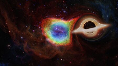 Supermassive black hole in the universe.の写真素材