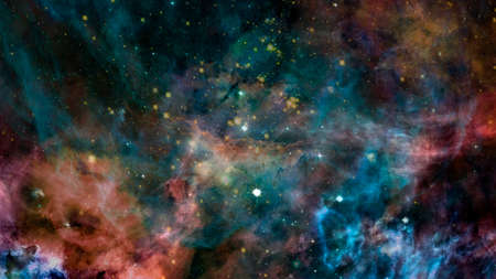 Universe scene with stars and galaxies in outer space.の写真素材