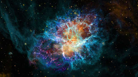 Blue space nebula.の写真素材