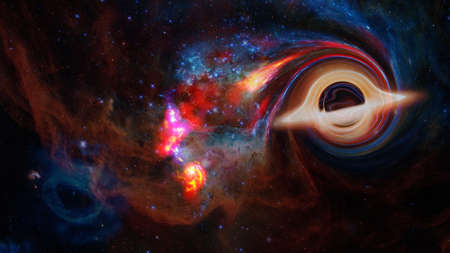 Artistic Representation of a cosmic Black Hole.の写真素材