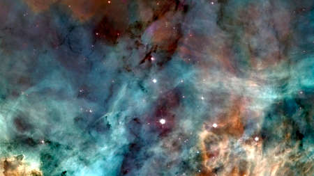 Space galaxy background with nebula, stardust and bright shining stars.の写真素材