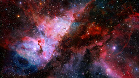 Magenta nebulae in deep spaceの写真素材