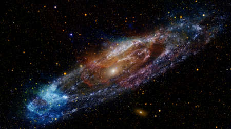 Spiral galaxy in outer space.の写真素材