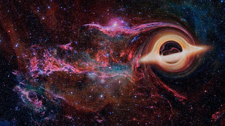 Gargantua galaxy design, Black hole shine in universeの写真素材