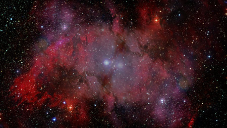 Extreme star cluster bursts into life in new Hubble image.の写真素材