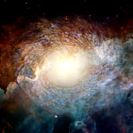 Galaxy cluster in deep space.の写真素材