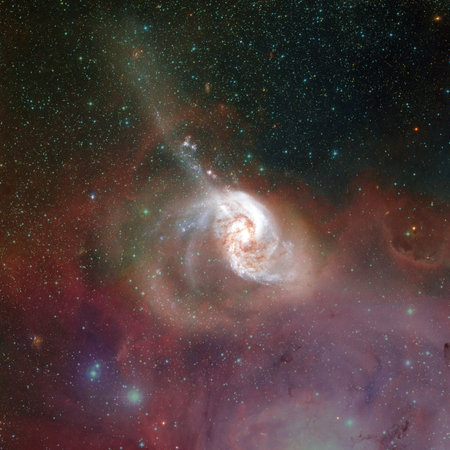Starry deep outer space. Nebula and galaxy.の写真素材