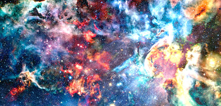 Starry deep outer space. Nebula and galaxy.の写真素材