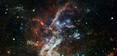 Spiral nebula and light ray in deep space.の写真素材