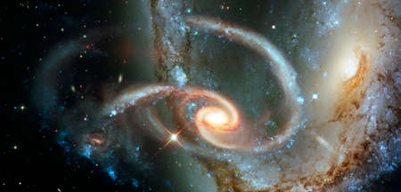 Nebula an interstellar cloud of star dust. Science fiction space wallpaper.の写真素材
