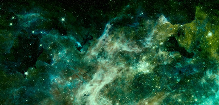 Nebula and galaxy. Deep space.の写真素材