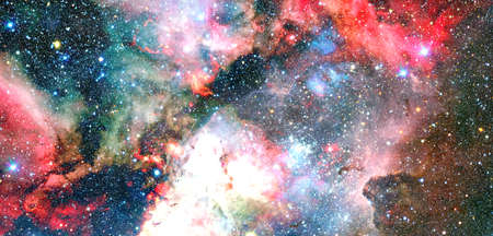 Spiral nebula and light ray in deep space.の写真素材