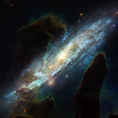 Spiral galaxy. Deep cosmos. Outer space.の写真素材