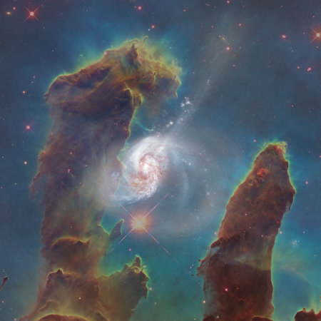 Science fiction abstract wallpaper. Billions of galaxies in the universe.の写真素材