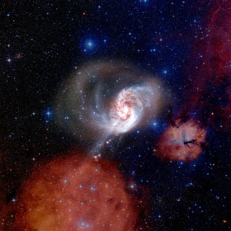 Science fiction abstract wallpaper. Billions of galaxies in the universe.の写真素材
