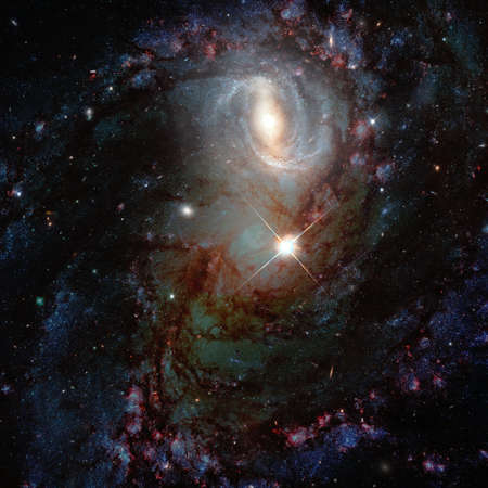 Spiral galaxy. Deep cosmos. Outer space.の写真素材