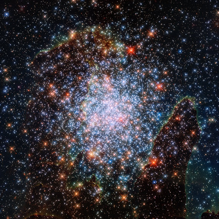 Science fiction abstract wallpaper. Billions of galaxies in the universe.の写真素材