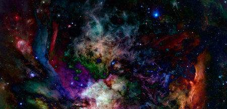 Nebula and stars in deep space.の写真素材