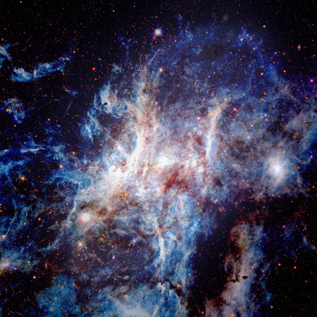 Starry deep outer space. Nebula and galaxy.の写真素材