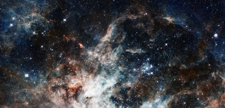 Nebula an interstellar cloud of star dust.の写真素材