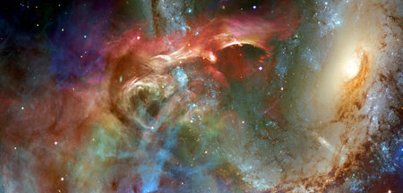 Spiral Galaxy in deep space.の写真素材